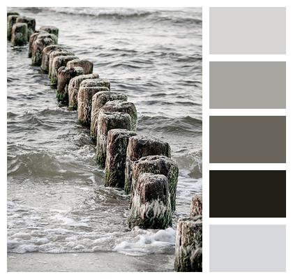 Beach The Old Breakwater Sea Image